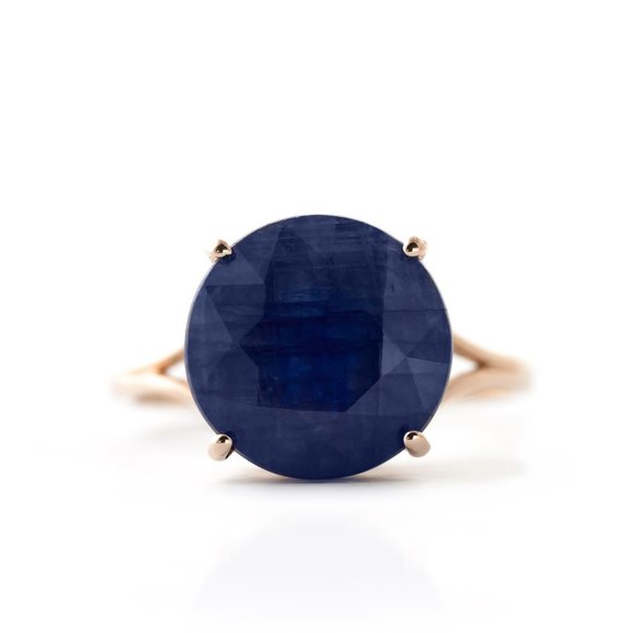 14K GOLD RING WITH 12.0 MM ROUND SAPPHIRE - Picture 6 of 9